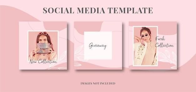 Vector fashion sale social media post templates