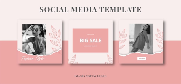 Fashion sale social media post templates