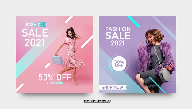 Fashion sale social media post templates