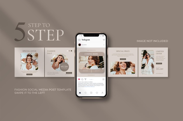 Modelli di post sui social media di vendita di moda