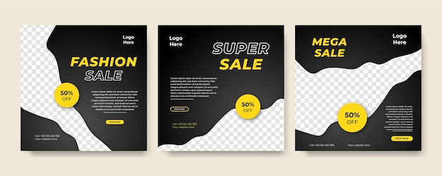 Fashion sale social media post or web banner template design with abstract luxury background logo and icon Summer or winter modern style woman dress business online marketing poster flyer