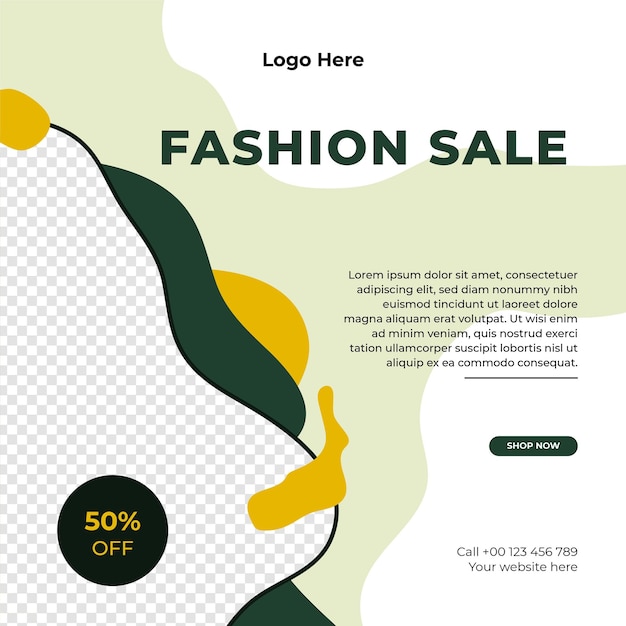 Fashion sale social media post or web banner template design with abstract luxury background logo and icon Summer or winter modern style woman dress business online marketing poster flyer