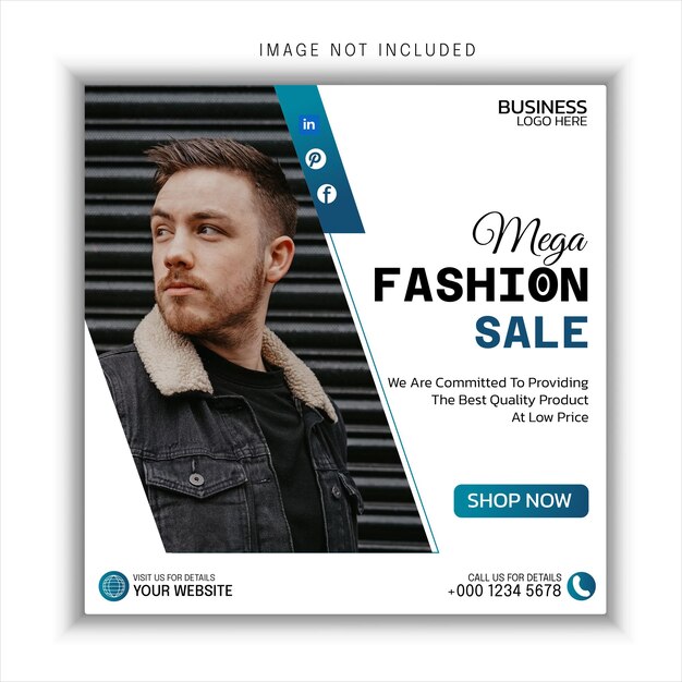 Vector fashion sale social media post and web banner template