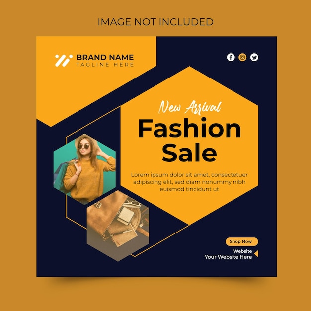 Vector fashion sale social media post and web banner template