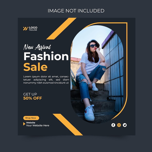 Fashion sale social media post and web banner template