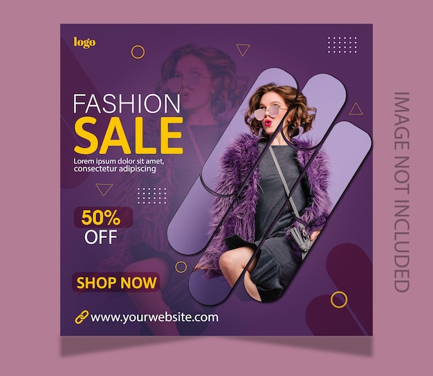 Fashion sale social media post and web banner template