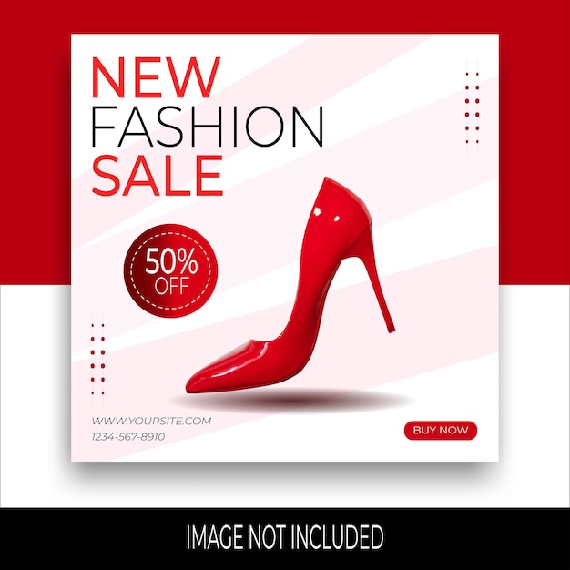 fashion sale social media post and web banner