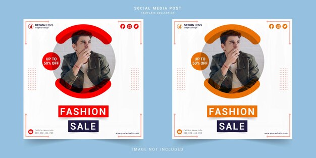 Post sui social media di vendita di moda