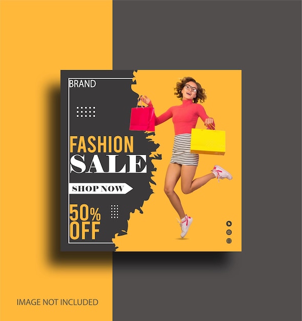 Fashion sale social media poster design