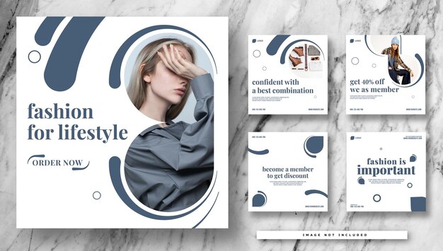 Fashion sale for social media posts or square banner template