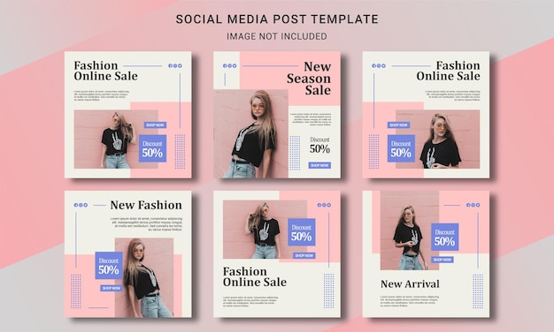 Fashion sale social media posts template