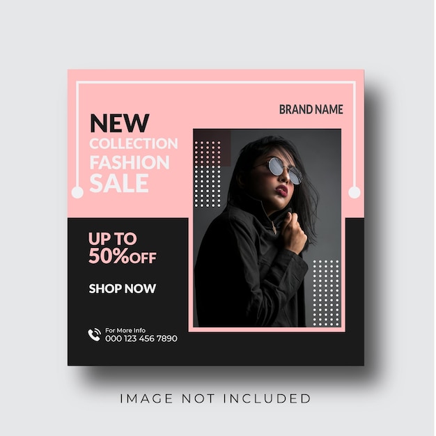 Vector fashion sale social media promotional banner template