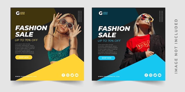 Fashion sale social media social media post feed template