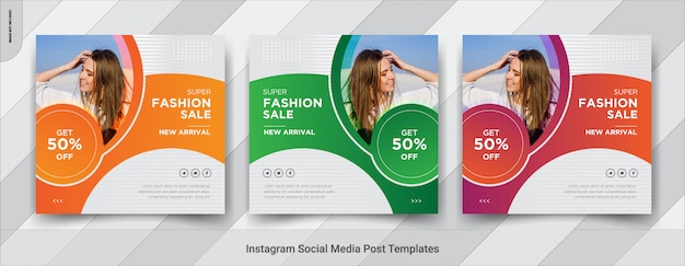 Fashion sale  social media square post templates design