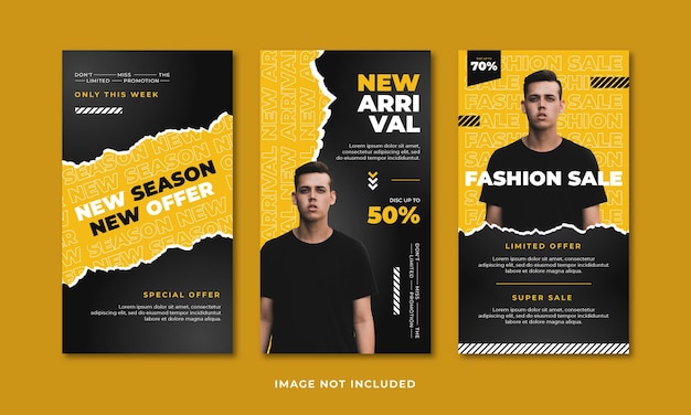 Vector fashion sale social media stories template