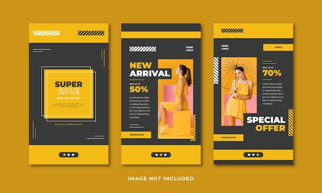 Vector fashion sale social media stories template