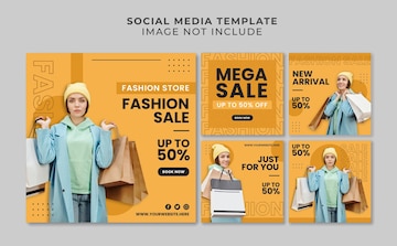 Premium Vector | Fashion sale social media template