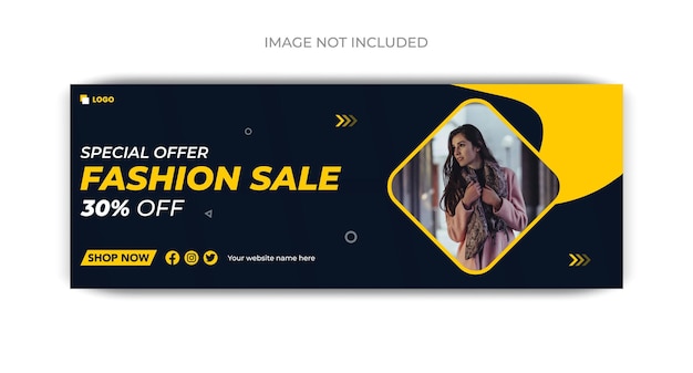 Fashion sale sociale media Facebook cover banner sjabloon Web banner timeline sjabloon