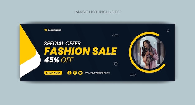Fashion sale sociale media Facebook cover ontwerp sjabloon