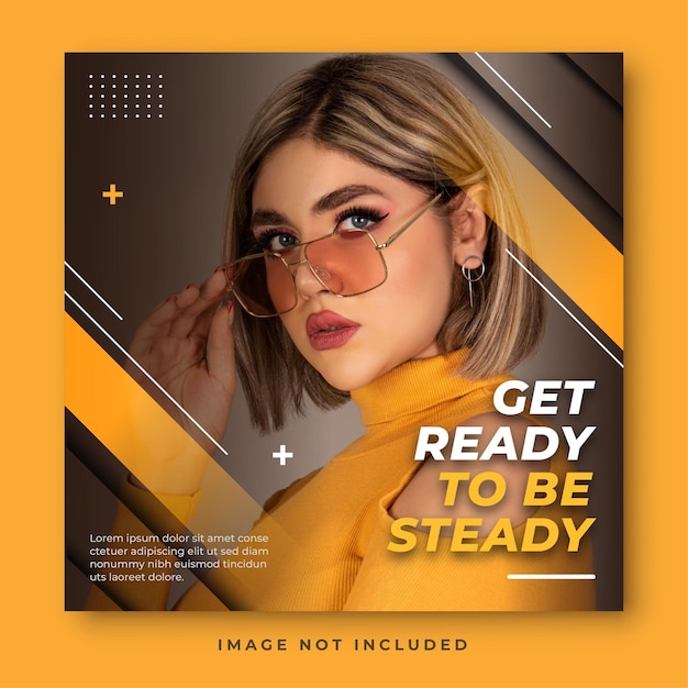 Fashion sale square banner social media template