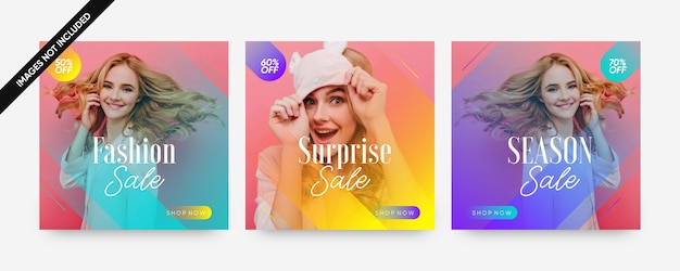 fashion sale stylish social media post tempaltes