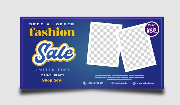 Vector fashion sale template banner