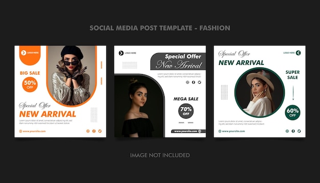 벡터 소셜 미디어 게시물을 위한 패션 판매 템플릿 디자인