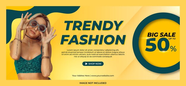 Vector fashion sale web banner advertisement