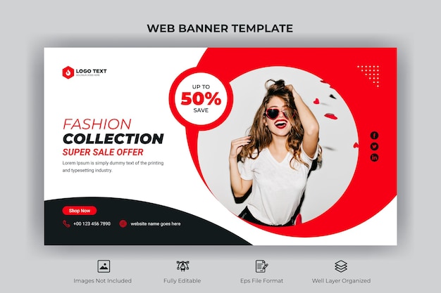 fashion sale web banner template