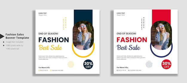 Fashion Sales social media posts and web banner template