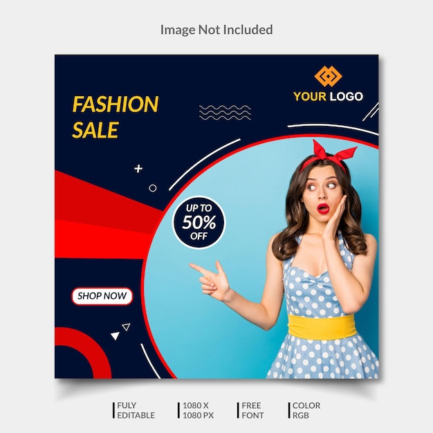 Vector fashion salse social media post banner design tamplate.