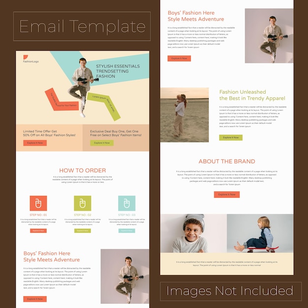 Vector fashion service promotional email marketing newsletter template layout