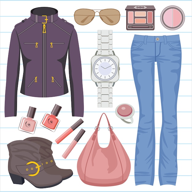 Fashion set with jeans and a jacket