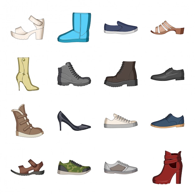 Fashion shoe  cartoon set icon. Footwear store isolated cartoon set icon.  fashion shoe  .