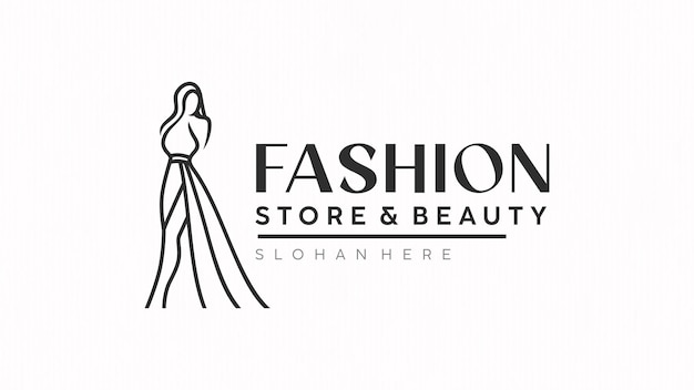 Vector fashion shop business logo illustration