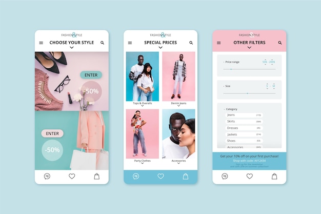 Vector fashion shopping application template