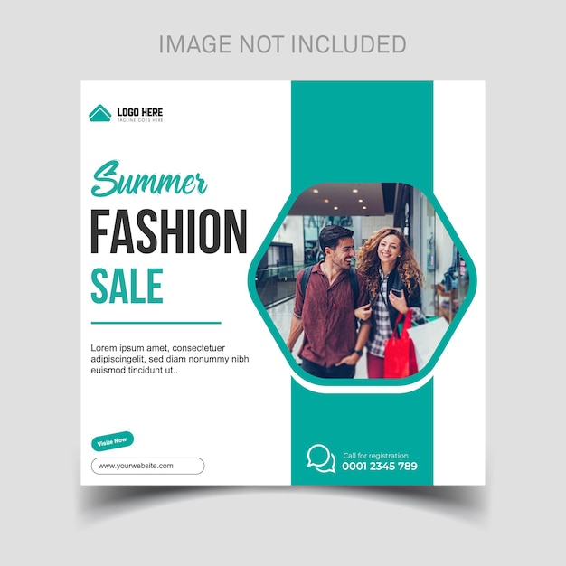 Fashion or shopping related instagram banner or social media post or facebook cover template