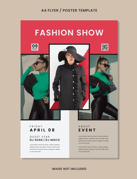 Vector fashion show flyer or poster templates