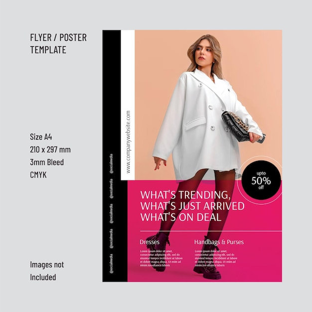 Vector fashion showcase flyer or poster design template