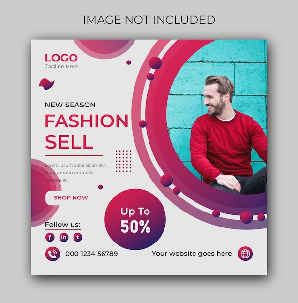 Design di banner per social media di moda