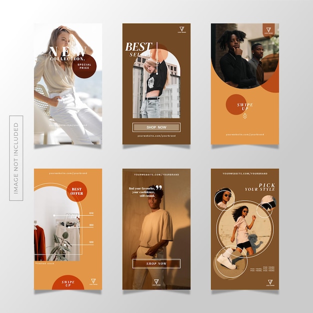 Fashion social media banner stories template