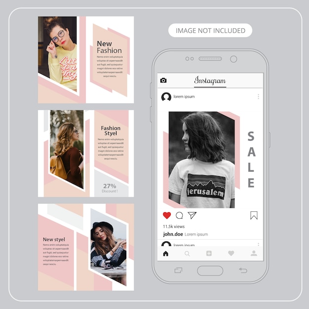 Fashion social media banners for digital marketing