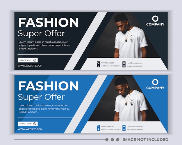 Vector fashion social media facebook banner template design.