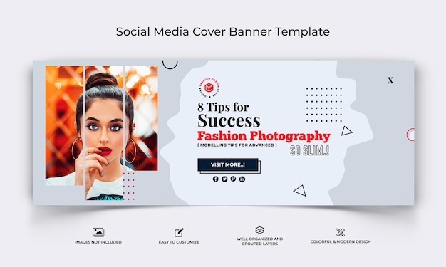 ファッションソーシャルメディアfacebookカバーバナーテンプレートプレミアムベクトル