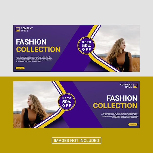 Vector fashion social media facebook cover template