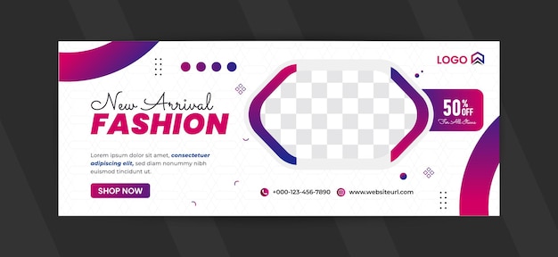 Fashion social media facebook cover and web banner design template