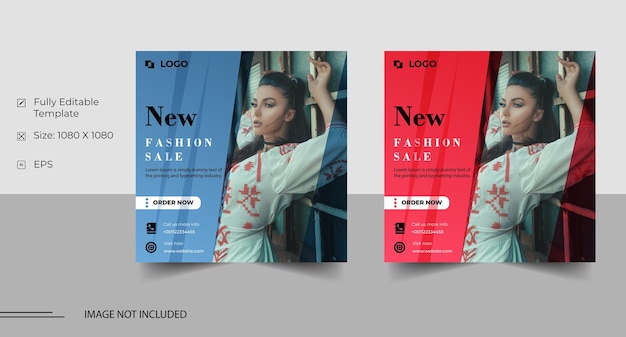 Fashion social media post banner and instagram post template