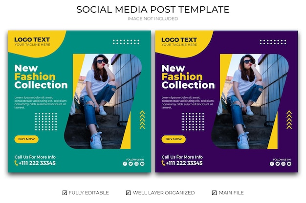 Fashion social media post banner template