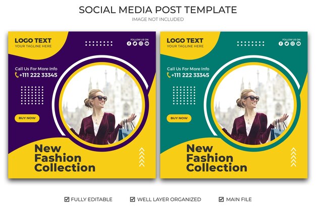 Fashion social media post banner template
