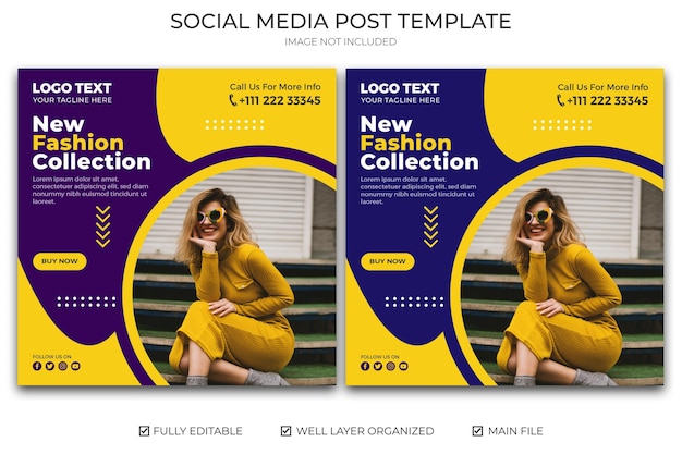 Fashion social media post banner template